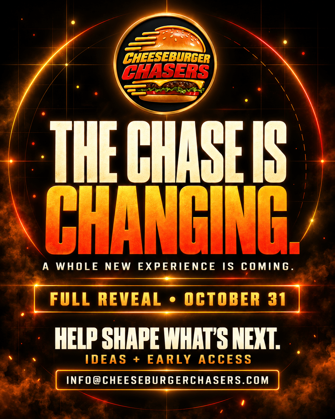 The chase is changing. A whole new experience is coming. Full reveal October 31.